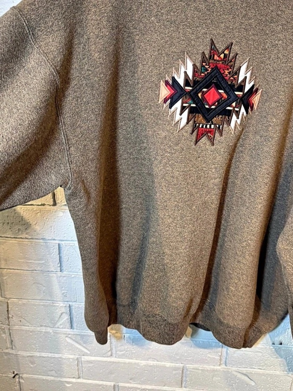 Vintage 90s Lee Geometric Pullover with Collar Unisex XL - Picture 5 of 9